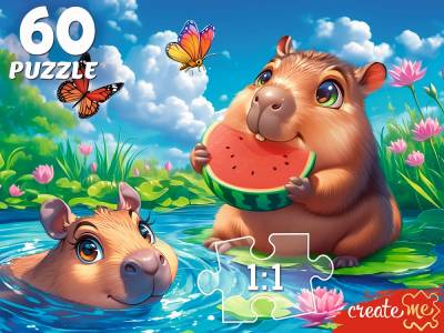 Купить ПАЗЛЫ 60 элементов. Капибары  П60-5997 в БУКВАЕШКА