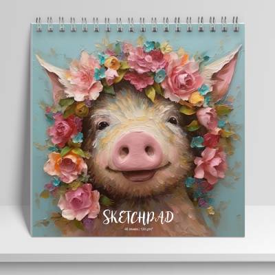 Скетчпад 40л гребень Хрюша 195*195 15126-EAC софт-тач лак текстура 120г