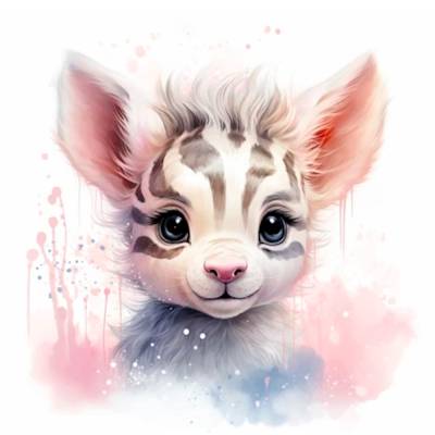 РыжКот Холст с красками 20х20 см по номерам (16цв.) "Малыши-животные" Красочный малыш зебры (арт.