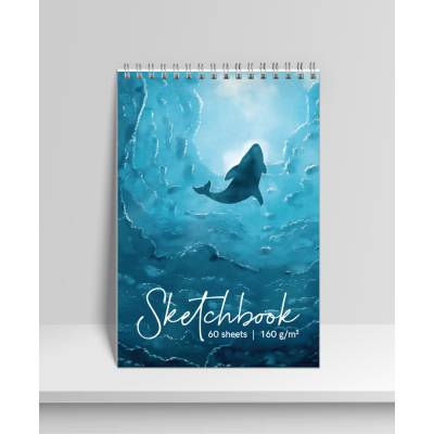 Скетчбук 60л гребень А5+ Голубая бездна 13377-EAC обл БЦ мат лам 160г