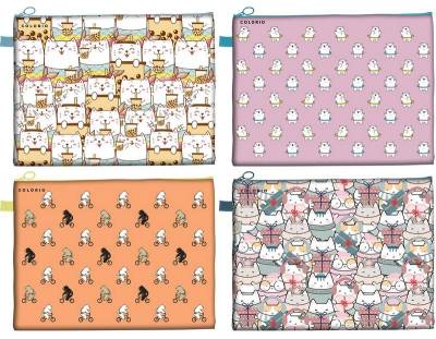 Папка для тетрадей А4 "Звероматрица" 1 отд. на молнии, под кожу, COJB-FC1-1018