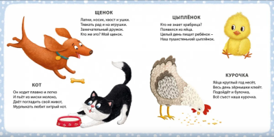 Книга на картоне. Мои первые картинки и стихи. Животные