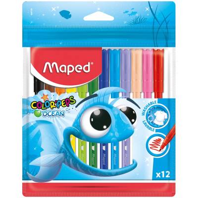Фломастеры Maped "Color Pep's Ocean" 12 цв., смываемые, ПВХ, е/п 845720
