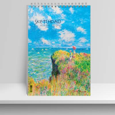 Скетчпад 40л гребень А4 Моне. Прогулка по скалам 15123-EAC софт-тач лак текстура 120г