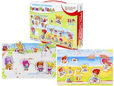 Купить Bright kids. Весёлые магнитики. Времена года. Арт. (ИН-7611) в БУКВАЕШКА