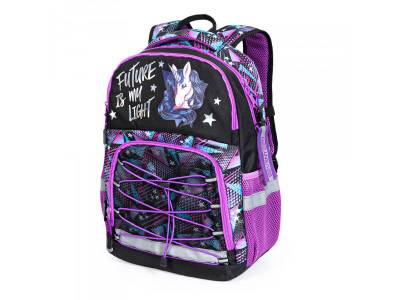 КанцАкадем Рюкзак эргоном Seventeen Черный единорог 41 x 30 x 18 см. SKJB-UTE-819