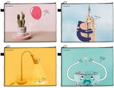 Папка для тетрадей А4 "Юмор" 1 отд. на молнии, под кожу COJB-FC6-1018