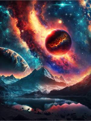 РыжКот Холст с красками 30х40 см по номерам (в коробке) (30 цв.) Прекрасный космос (Арт. ХК-6848)