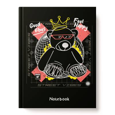 Книжка записная А6 64л 7БЦ 14382-EAC глянц лам тисн фольг Мишка в короне