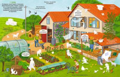 Виммельбух с наклейками. На ферме