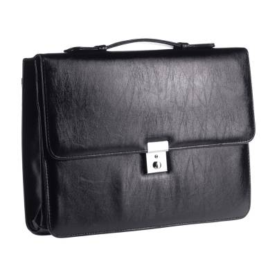 КанцРЦ Портфель OfficeSpace "Uran" кожзам, черный, 2 отделения, метал. замок ПаКЗ_572