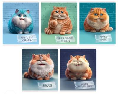 Тетрадь А5 48л. Скрепка. Клетка. Осторожно, кот!