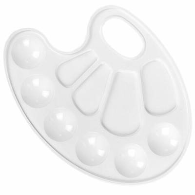 Самсон Палитра для рисования ПИФАГОР "ЭНИКИ-БЕНИКИ", белая, овальная, 10 ячеек