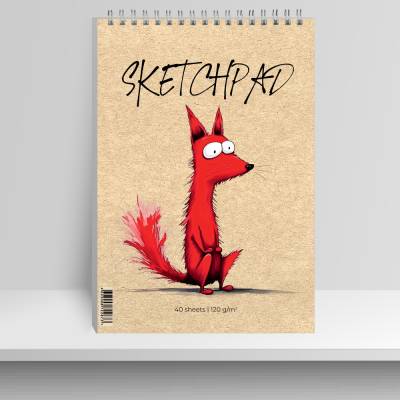 Скетчпад 40л гребень А5 Красный лис 14190-EAC обл картон софт-тач лак текстур