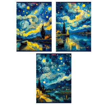 Тетрадь 96л скр А4 лин Звездный пейзаж 15517/3-EAC твин УФ лак