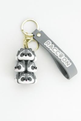 Милота Брелок "Racoon family", grey (6,5 см)