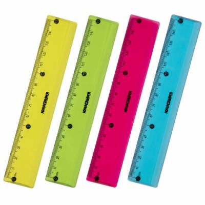Самсон Линейка пластиковая 15 см ЮНЛАНДИЯ "Color", тонированная, ассорти, 210752