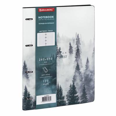 Тетрадь на кольцах БОЛЬШАЯ А4 240х310мм 120л, под кожу, BRAUBERG, 404515