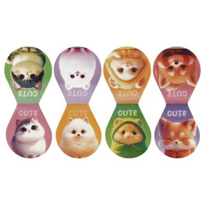 Закладки магнитные для книг, 4шт., MESHU "Plum pets", голографическая фольга