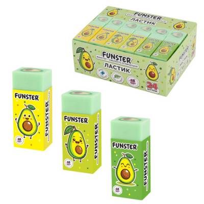 Самсон Ластик FUNSTER, 50х21х16 мм, прямоугольный, картонный держатель, 272723