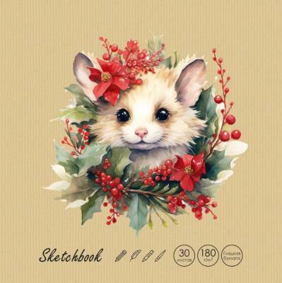КанцЭксмо Скетчбук (190х190) 30л. DRAFT and CRAFT. Cute mouse, евроспираль.