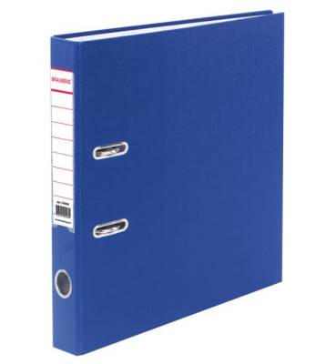 Самсон Папка-регистратор BRAUBERG с покрытием из ПВХ, 50 мм, синяя (удвоенный срок службы), 220888