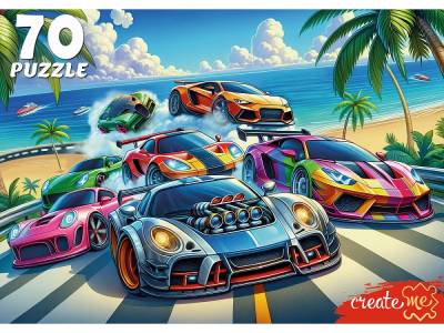 Купить ПАЗЛЫ 70 элементов. КРУТОЙ ВИРАЖ У ОКЕАНА (арт. УК70-0227) в БУКВАЕШКА