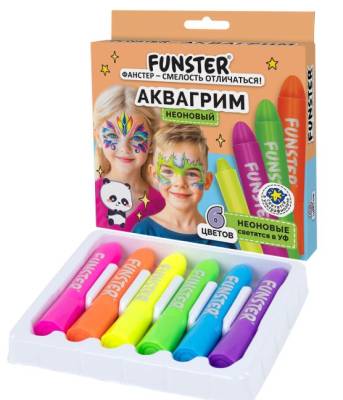 Самсон Аквагрим 6 НЕОНОВЫХ цветов FUNSTER, 192573