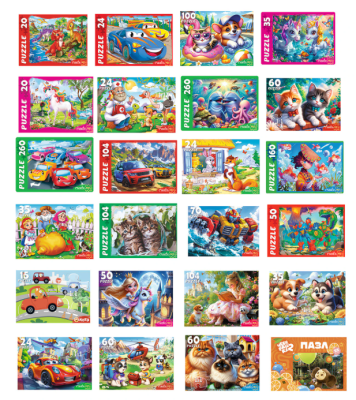 Купить Пазл картонный "МАКСИ-ПАЗЛЫ", АССОРТИ, 180х125х40 мм в БУКВАЕШКА
